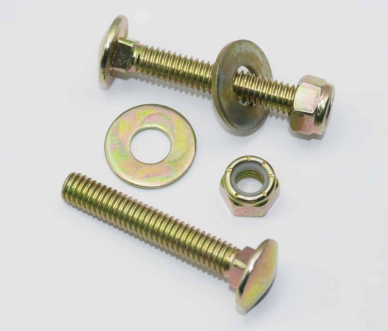 Metalsuberg 5/16" x 2" Carriage Bolt by Color Galvanization of Square Neck with Nylon Lock nut and Large Size Washer Assortment Kit,Carbon Steel,Grade 2.(8pcs Pack) - Image 4